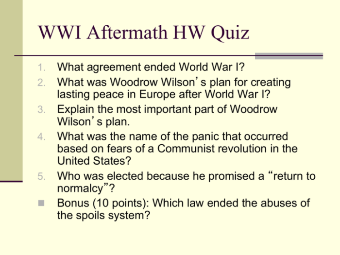 Quiz 1 the great war and its aftermath