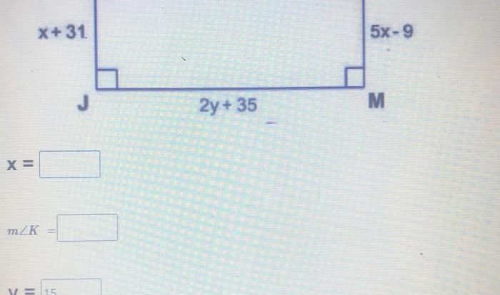 If jklm is a rhombus find each angle