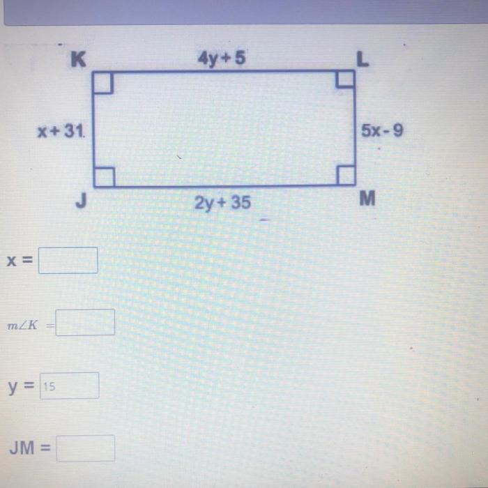 If jklm is a rhombus find each angle