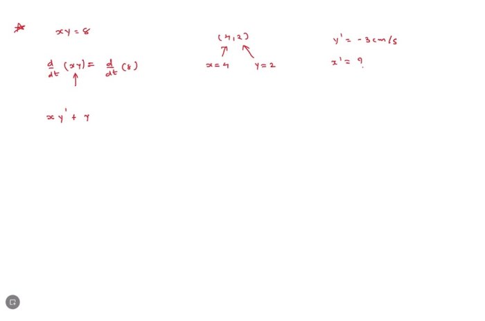 A particle is moving along a hyperbola xy 8