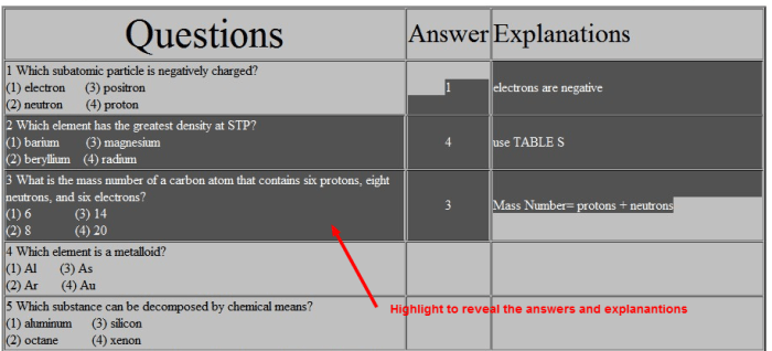 January 2020 chemistry regents answers