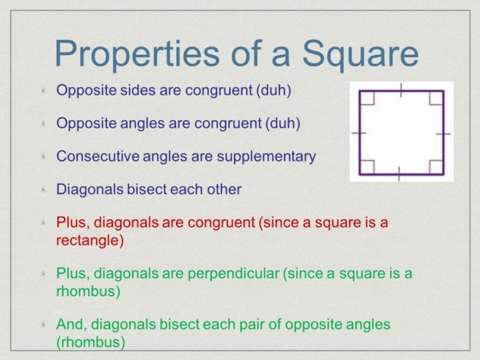 Properties of rhombuses rectangles and squares worksheet